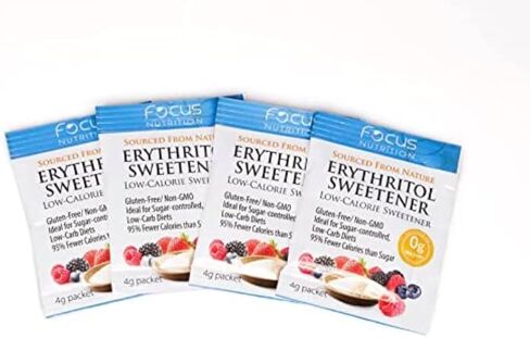 Focus Nutrition Erythritol Sweetener Individual Packets 70 Count Bag - Low Calorie, Carb, Keto Friendly Sugar Substitute in Kuwait