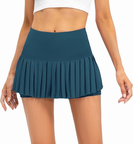 Women Pleated Tennis Skirt High Waisted Golf Athletic Skort Mini Skirts with Shorts Pockets Workout Running Apparel in Kuwait