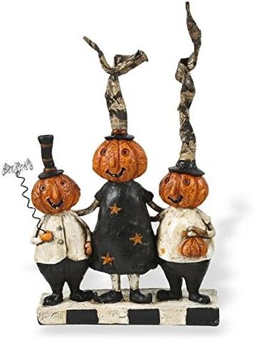 K&K Interiors 8 بوصة من الراتنج عائلة اليقطين الثلاثي مع الخفافيش in Kuwait