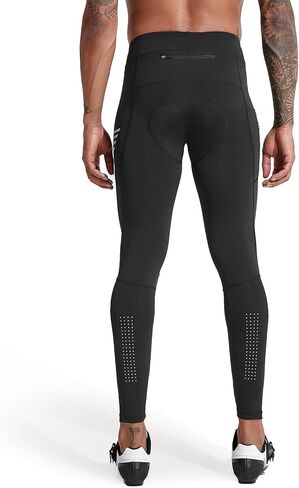 Santic الرجال دراجة السراويل طويلة 4D مبطن الدراجات الجوارب الطقس البارد الصوف MTB طماق في الهواء الطلق ركوب دراجة السراويل in Kuwait