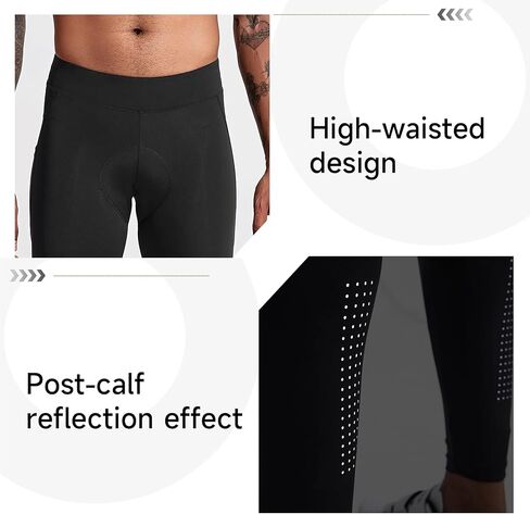 Santic الرجال دراجة السراويل طويلة 4D مبطن الدراجات الجوارب الطقس البارد الصوف MTB طماق في الهواء الطلق ركوب دراجة السراويل in Kuwait