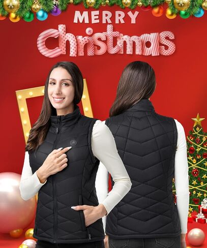 iHood Heated Vest Women with 7.4V battery Pack, Lightweight Electric Stand Collar Heated Vest for Women Zip Padded Gilet in Saudi Arabia
