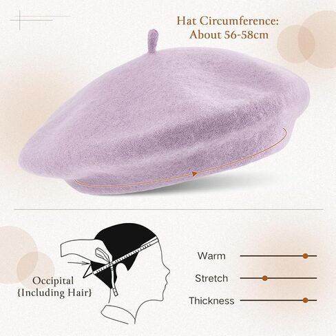 قبعات كوموريبي بيريه للنساء من الصوف الأسود، قبعات فرنسية بلون سادة، قبعات دافئة للفتيات، كلاسيكية وأنيقة in Kuwait