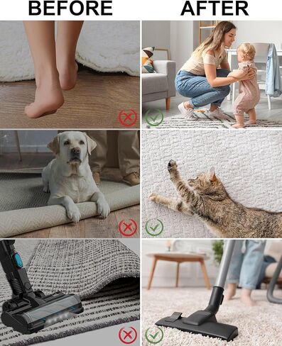 Estefanlo 12PCS Rug Gripper, Non Slip Rug Pads to Hold Rug Down, Non Slip Rug Grip for Hardwood Floors and Tile,Rug Tape Keeps Hardwood Floor No Damage(Black) in Kuwait