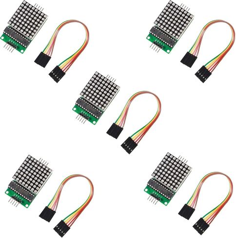 5PCS MAX7219 8x8 Dot Matrix LED Display Module 5V MCU Control MAX7219 8 * 8 LED Dot Matrix DIY Kit (Blue) in Kuwait