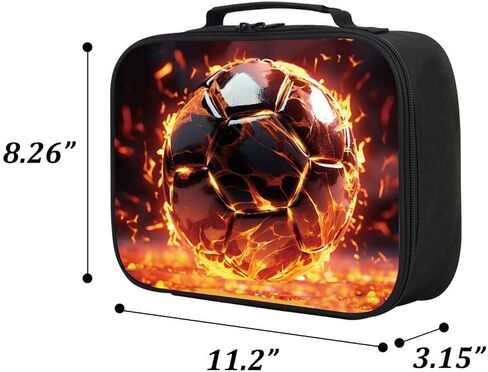 American Football Lunch Box for Boys Girls, Rugby Sports Kids School Lunch Bag, Inner Insulated Layer, Polyester Fabric, Leak-proof Children Lunchbox, Double Zipper in Saudi Arabia