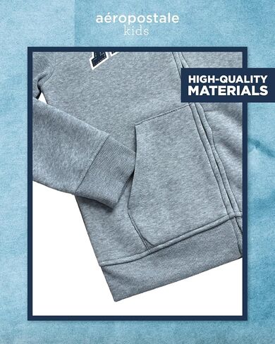 AEROPOSTALE Boys' Sweatsuit Set - 2 Piece Fleece Zip Up Hoodie Sweatshirt, Jogger Sweatpants - Track Suit Set for Boys (8-12) in Saudi Arabia