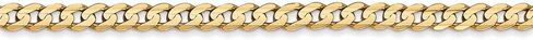 14k Yellow Gold 3mm Open Concave Curb Cuban Chain Necklace - with Secure Lobster Lock Clasp in Saudi Arabia