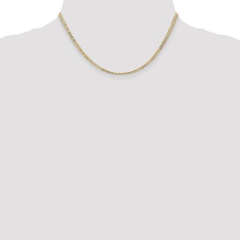14k Yellow Gold 3mm Open Concave Curb Cuban Chain Necklace - with Secure Lobster Lock Clasp in Saudi Arabia