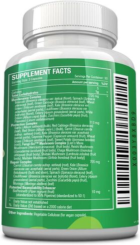 Approved Science Fruits & Veggies - 42 Whole Fruit and Veggie Supplement - Enhanced Health & Vitality - Daily Natural Vitamins, Minerals, Antioxidants - 90 Capsules Each - 1-Month Supply in Saudi Arabia