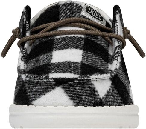 Hey Dude Wendy Youth Buffalo Plaid أبيض/أسود مقاس 13 | أحذية أطفال | أحذية بدون كعب للأطفال | مريحة وخفيفة الوزن in Kuwait