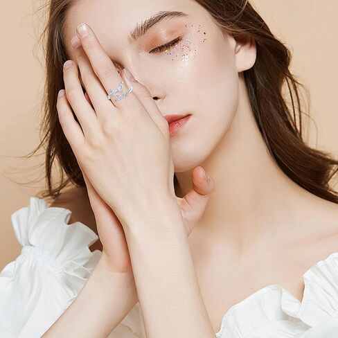 Dachshund Rings for Women 925 Sterling Silver Opal Dachshund Adjustable Rings Animal Dog Jewelry Gifts for Women Dog Lovers in Kuwait