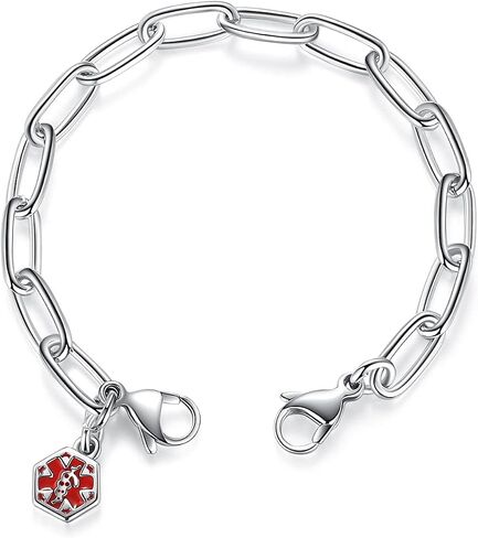 mnmoom lnterchangeable Medical Alert Bracelets-Stainless Steel Chain with lobster clasps-Just Chain in Saudi Arabia