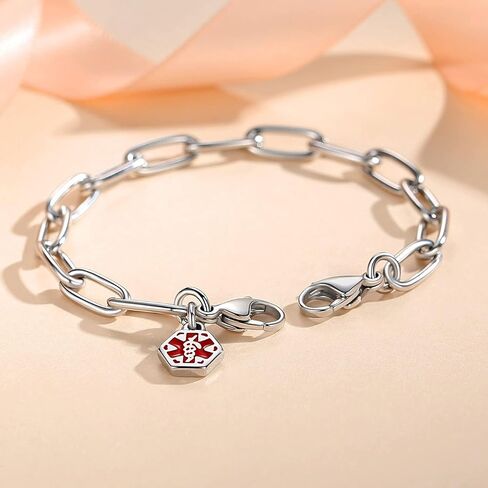 mnmoom lnterchangeable Medical Alert Bracelets-Stainless Steel Chain with lobster clasps-Just Chain in Saudi Arabia