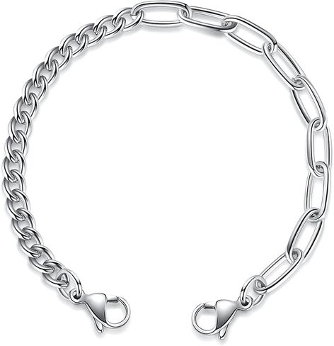 mnmoom lnterchangeable Medical Alert Bracelets-Stainless Steel Chain with lobster clasps-Just Chain in Saudi Arabia