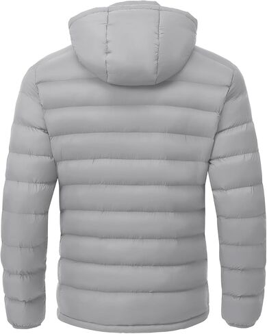 TBMPOY Men's Lightweight Puffer Jackets Detachable Hood Water-Resistant Casual Winter Coat Hooded Insulated for Travel Ski in Saudi Arabia