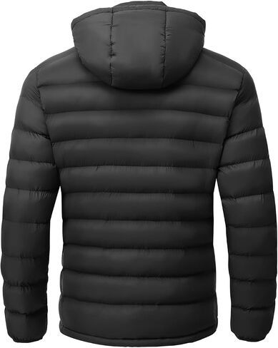 TBMPOY Men's Lightweight Puffer Jackets Detachable Hood Water-Resistant Casual Winter Coat Hooded Insulated for Travel Ski in Saudi Arabia