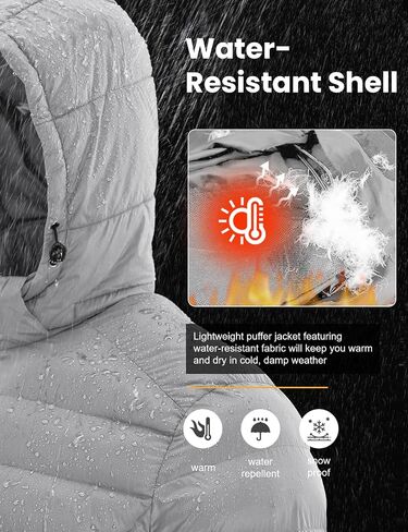TBMPOY Men's Lightweight Puffer Jackets Detachable Hood Water-Resistant Casual Winter Coat Hooded Insulated for Travel Ski in Saudi Arabia