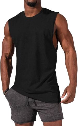 قميص ZIWOCH رجالي بدون أكمام برقبة دائرية وفضفاضة in Kuwait