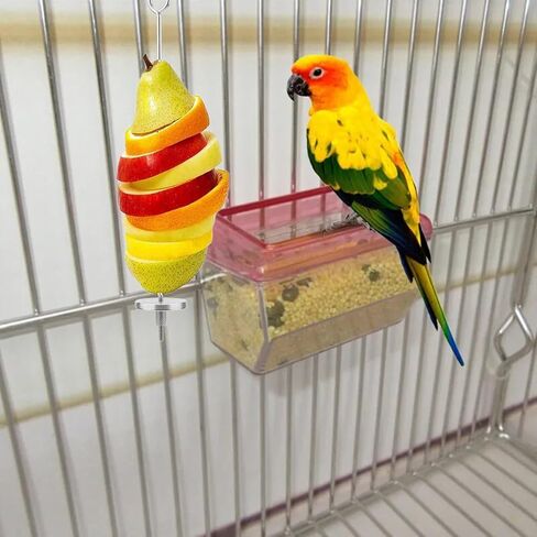 Bird Fruit Vegetable Holder Stainless Steel Vegetable Skewer Hanging Food Feed Tool for Parrot Budgies Parakeet Cockatiels Conure Lovebirds Finch Canary Pigeon Hamster Rat Gerbil Cage (7.9inch,20cm) in Kuwait