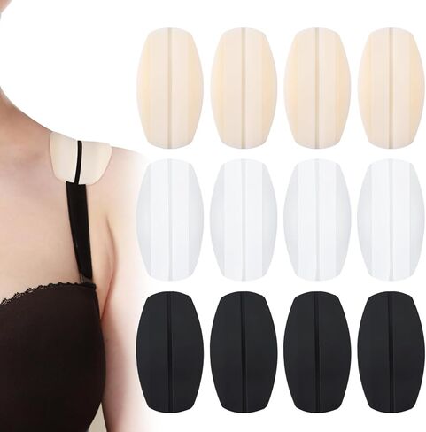 6 Pair Bra Strap Cushion, 3 Colour Silicone Bra Strap Pads Fabric Non-Slip Bra Strap Holders for Slipping Women Minimize Shoulder Discomfort Shoulder Pads Protectors in Saudi Arabia