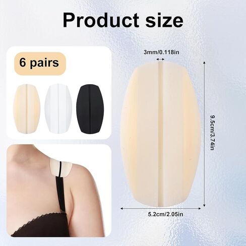 6 Pair Bra Strap Cushion, 3 Colour Silicone Bra Strap Pads Fabric Non-Slip Bra Strap Holders for Slipping Women Minimize Shoulder Discomfort Shoulder Pads Protectors in Saudi Arabia
