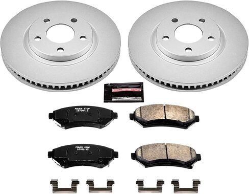 Power Stop KOE1542 مجموعة الفرامل الأمامية المتخصصة OE دوارات الفرامل البديلة ووسادات الفرامل السيراميكية لـ Lesabre Park Avenue Riviera | ديفيل الدورادو | إمبالا مونتي كارلو [تطبيق خاص] in Saudi Arabia