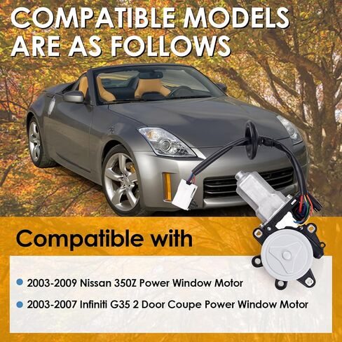 Front Left Power Window Motor Driver Side Motor Power Window Compatible with 2003-2009 Nissan 350Z 2003-2007 Infiniti G35 2 Door Coupe Model Replace 80731-CD00A 80731CD00A in Saudi Arabia