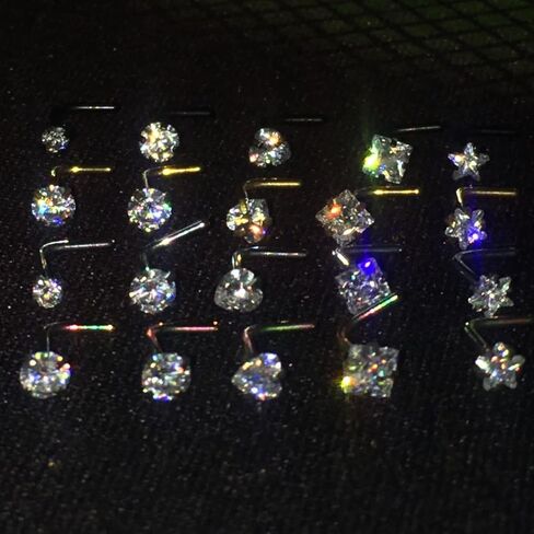 Nose Rings Studs L Nose Studs Screw Nose Rings 18g 20g 22g 14K Gold Bone Nose Studs for Women Titanium Steel in Saudi Arabia