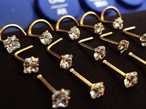 Nose Rings Studs L Nose Studs Screw Nose Rings 18g 20g 22g 14K Gold Bone Nose Studs for Women Titanium Steel in Saudi Arabia