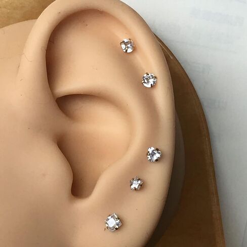 Nose Rings Studs L Nose Studs Screw Nose Rings 18g 20g 22g 14K Gold Bone Nose Studs for Women Titanium Steel in Saudi Arabia