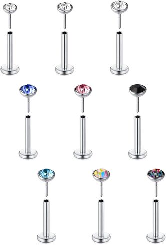 Zolure 18G 20G Threadless Nose Studs Nose Rings Surgical Steel Nose Piercing Jewelry for Women Men 1.5/2.0/2.5/3.0mm in Kuwait