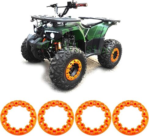 PSLER 4 Pieces of ATV Wheel Rim Hub Protection Decor for Child ATV Tires 145/70-6 6 Inches Wheel Rim Cover Decoration Modified Parts Orange in Saudi Arabia