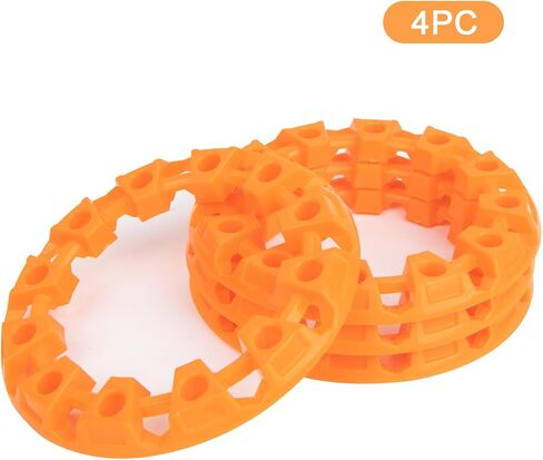 PSLER 4 Pieces of ATV Wheel Rim Hub Protection Decor for Child ATV Tires 145/70-6 6 Inches Wheel Rim Cover Decoration Modified Parts Orange in Saudi Arabia