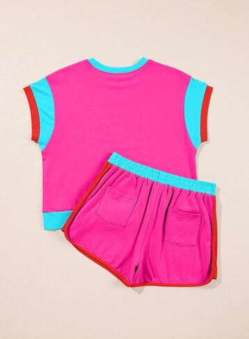 blibean Girls 2025 Summer Clothes Sets Kids Colorblock Matching Outfits Size 6-15 Years in Kuwait