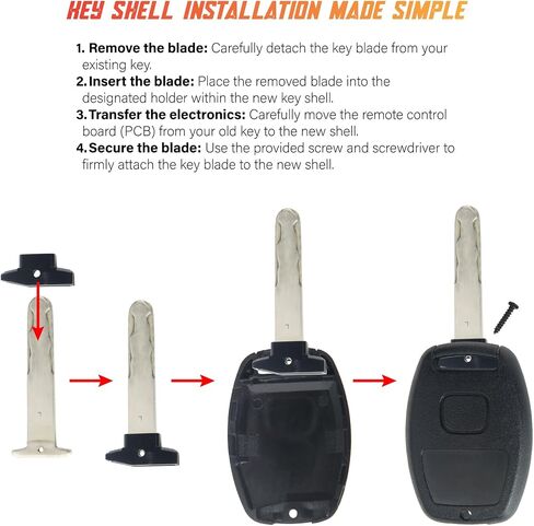 KR55WK49308 Key Fob Shell Case Compatible with CR-V CR-Z Crosstour Fit HR-V Insight Odyssey Pilot Ridgeline S2000 TL TSX ZDX Accord Civic in Saudi Arabia
