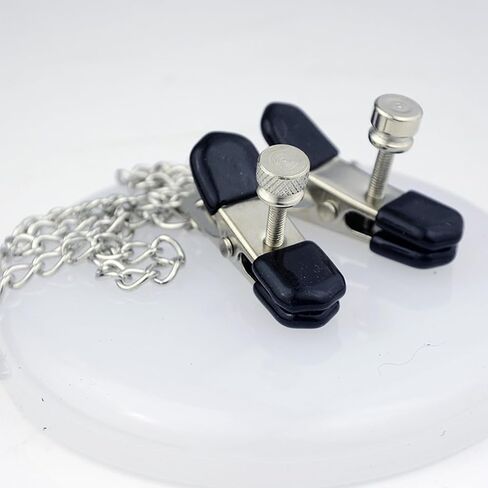 Adjustable Metal Clamps with Body Chain Necklace for Women Men Stainless Steel Pressure Clips Nipple Ring Faux Nipple Piercing Body Jewelry in Saudi Arabia