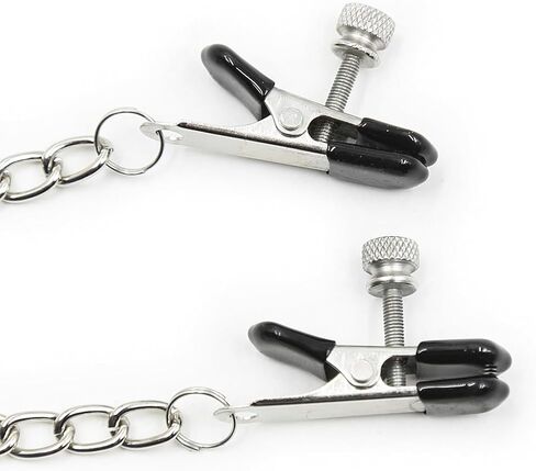 Adjustable Metal Clamps with Body Chain Necklace for Women Men Stainless Steel Pressure Clips Nipple Ring Faux Nipple Piercing Body Jewelry in Saudi Arabia