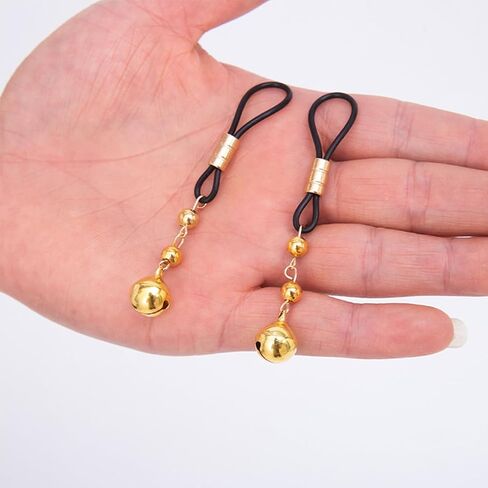 2 Pcs Bell Nipple Rings Non-Piercing Body Jewelry Adjustable Stainless Steel Pressure Clips Body Clamps with Bell Pendant Fake Nipple Piercings for Women in Saudi Arabia