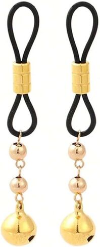 2 Pcs Bell Nipple Rings Non-Piercing Body Jewelry Adjustable Stainless Steel Pressure Clips Body Clamps with Bell Pendant Fake Nipple Piercings for Women in Saudi Arabia