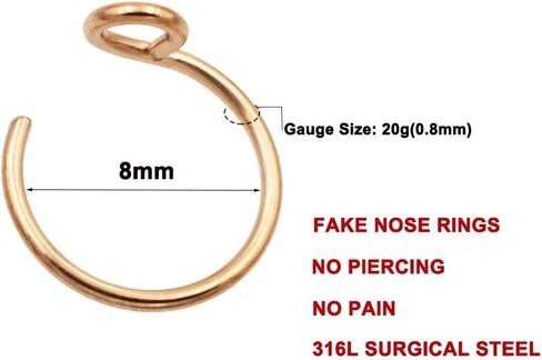 FANSING Stainless Steel Faux Nose Rings Hoop in Saudi Arabia