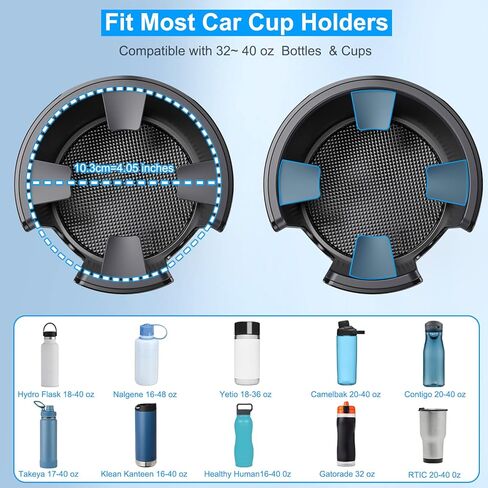 حامل أكواب للهاتف للسيارة، 2 في 1 حامل أكواب قابل للتعديل مع دوران 360 درجة، حامل للهاتف الخلوي يناسب جميع الهواتف الذكية، محول حامل أكواب عالمي يتحمل ما يصل إلى 17-40 أونصة من المشروبات in Kuwait