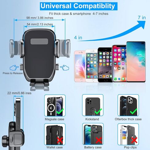 حامل أكواب للهاتف للسيارة، 2 في 1 حامل أكواب قابل للتعديل مع دوران 360 درجة، حامل للهاتف الخلوي يناسب جميع الهواتف الذكية، محول حامل أكواب عالمي يتحمل ما يصل إلى 17-40 أونصة من المشروبات in Kuwait