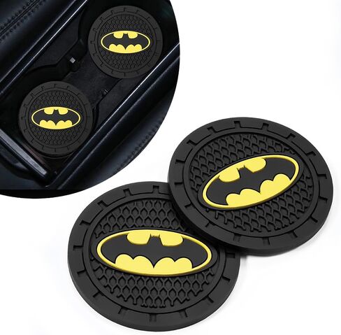 Bat Man Car Cup Holder Coasters for Marvel Fans,The Bat Man Car Coasters for Car Cup Holder,Marvel Souvenir Bat Man Car Cup Holder Insert,Souvenir/Gifts for Marvel Fans,Car Cup Mat,2.75'' in Saudi Arabia