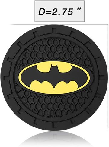 Bat Man Car Cup Holder Coasters for Marvel Fans,The Bat Man Car Coasters for Car Cup Holder,Marvel Souvenir Bat Man Car Cup Holder Insert,Souvenir/Gifts for Marvel Fans,Car Cup Mat,2.75'' in Saudi Arabia