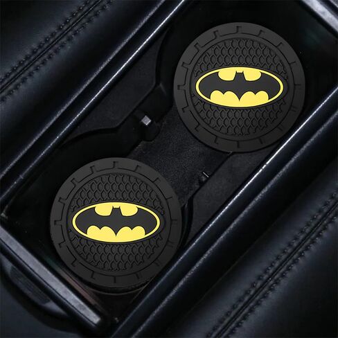 Bat Man Car Cup Holder Coasters for Marvel Fans,The Bat Man Car Coasters for Car Cup Holder,Marvel Souvenir Bat Man Car Cup Holder Insert,Souvenir/Gifts for Marvel Fans,Car Cup Mat,2.75'' in Saudi Arabia