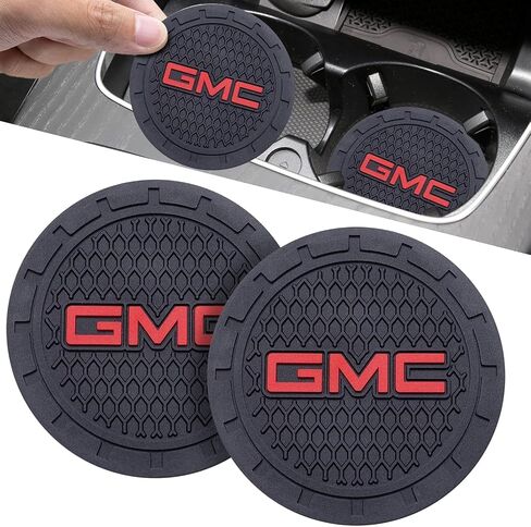 Car Cup Coaster, 2PCS Universal Non-Slip Cup Holders, Compatible with GMC Sierra Denali Canyon Terrain Yukon Jimmy Acadia Car Cup Holder Coasters Black in Saudi Arabia