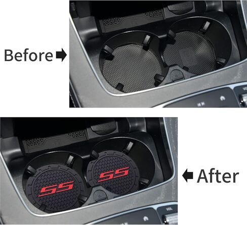 Car Cup Coaster, 2PCS Universal Non-Slip Cup Holders, Compatible with GMC Sierra Denali Canyon Terrain Yukon Jimmy Acadia Car Cup Holder Coasters Black in Saudi Arabia