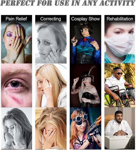 GELMAY الطبية ثلاثية الأبعاد رقع العين الحرير الخالص غطاء كامل قناع حزمة واحدة EyePatch واحد غطاء العين منصات للكبار طفل نظارات العين الكسولة (S) in Kuwait