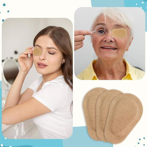 50 Pcs Adhesive Eye Patches, Eye Patches for Adults Eye Pad Disposable Eyepatch Latex Free Adhesive Bandages for Baby Kids Girls (Nude,3 x 2 Inch) in Kuwait